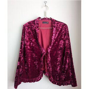 Laura Plus Velvet Ruffle Blazer